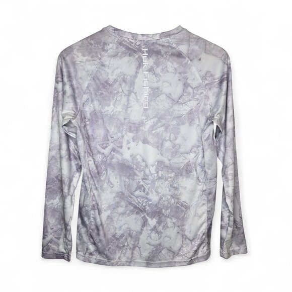 Huk Youth Pursuit Mossy Oak Camo Shirt Spell Out Size Fishing Performance YXL - Picture 2 of 8